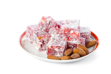 Tasty Turkish delight isolated on white