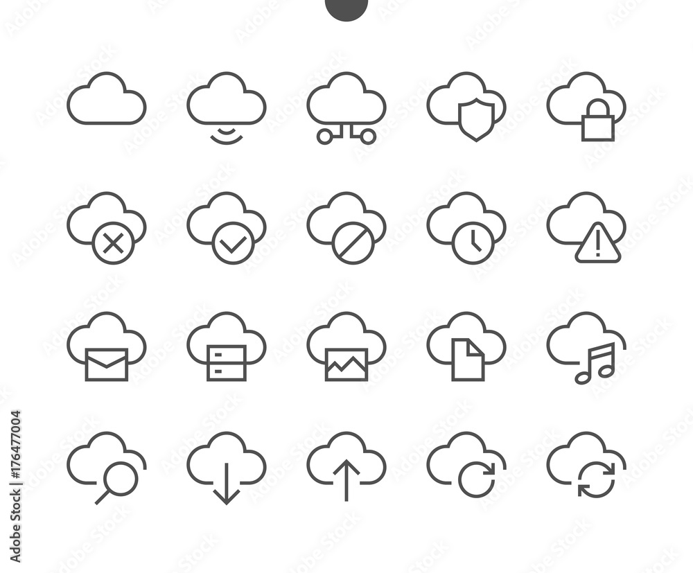 Poster network ui pixel perfect well-crafted vector thin line icons 48x48 ready for 24x24 grid with editabl
