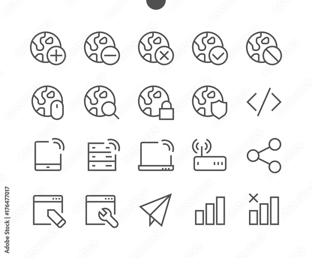 Aufkleber network ui pixel perfect well-crafted vector thin line icons 48x48 ready for 24x24 grid with editabl