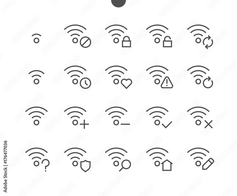 Poster network ui pixel perfect well-crafted vector thin line icons 48x48 ready for 24x24 grid with editabl