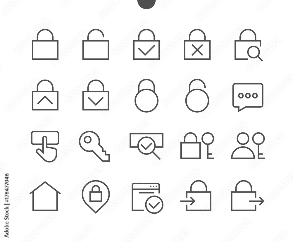 Poster login ui pixel perfect well-crafted vector thin line icons 48x48 ready for 24x24 grid for web graphi