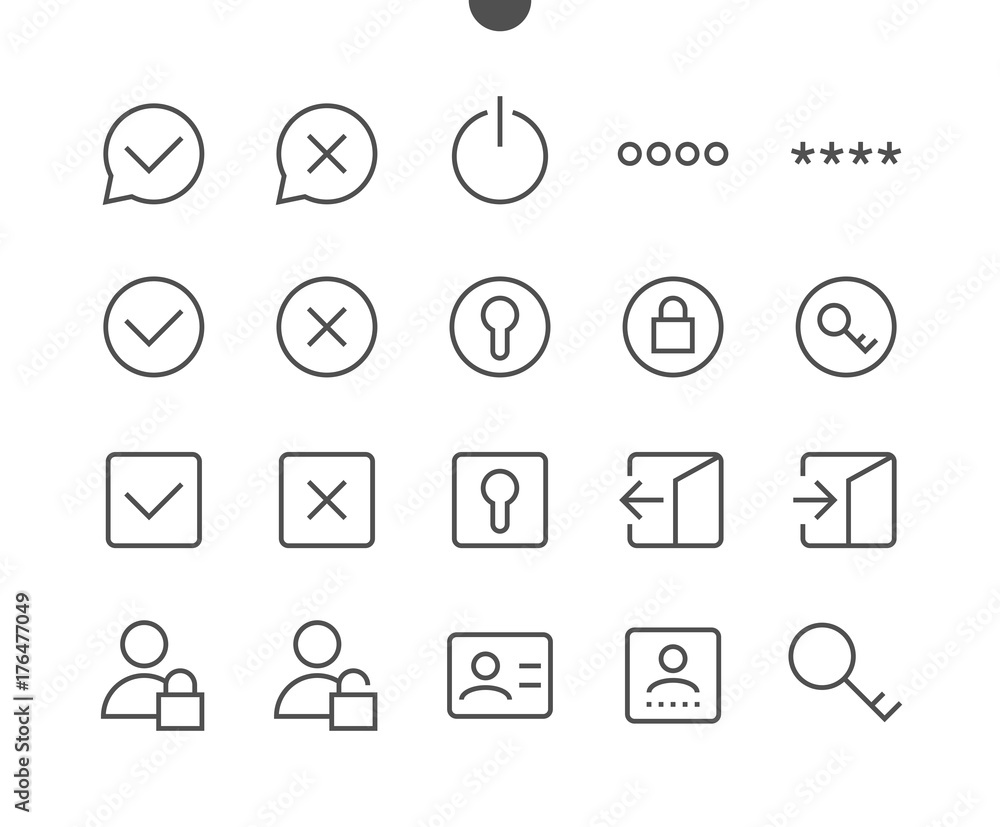 Poster login ui pixel perfect well-crafted vector thin line icons 48x48 ready for 24x24 grid for web graphi