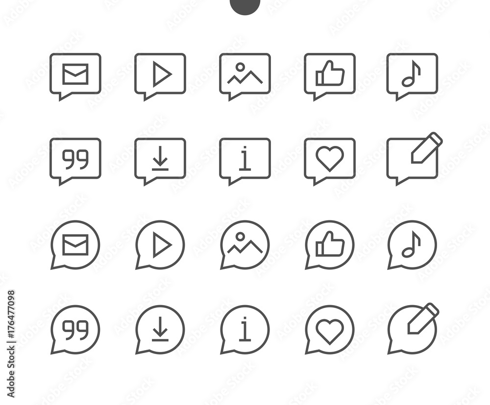 Poster messages ui pixel perfect well-crafted vector thin line icons 48x48 ready for 24x24 grid with editab