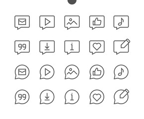 Messages UI Pixel Perfect Well-crafted Vector Thin Line Icons 48x48 Ready for 24x24 Grid with Editable Stroke. Simple Minimal Pictogram