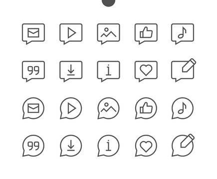 Messages UI Pixel Perfect Well-crafted Vector Thin Line Icons 48x48 Ready for 24x24 Grid with Editable Stroke. Simple Minimal Pictogram