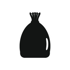Garbage bag icon, silhouette style