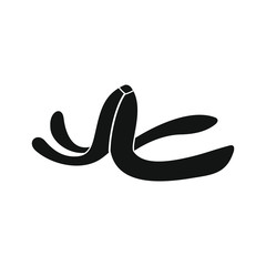 Peel of banana icon, silhouette style
