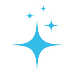 Obraz premium Clean star blue icon. Flat vector cartoon illustration. Objects isolated on a white background.