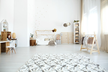 Spacious multifunctional girl's room