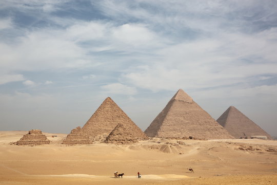 Great Egyptian pyramids in Giza, Cairo 