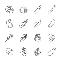 Vegetables icons - Tomato, cucumber and chili