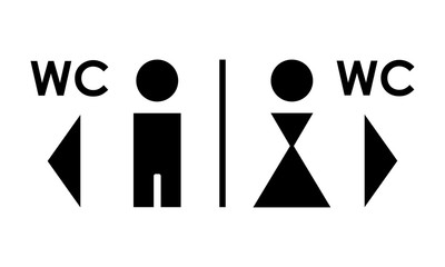 WC icons. Sign for restroom - men and women. Vector illustration