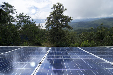 Solar panels or Solar cells energy for Electric power in Asia.