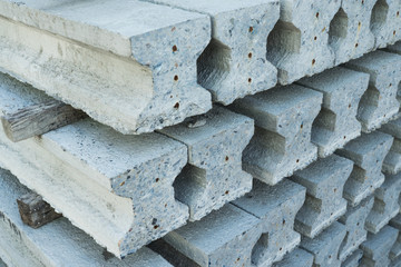 Stack of prestressed concrete section-I foundation piles