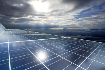 Solar panels or Solar cells energy for Electric power in Asia.