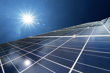 Solar panels or Solar cells energy for Electric power in Asia.