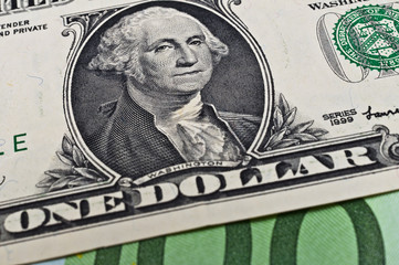 Porträt auf der 1 US Dollar Banknote 
