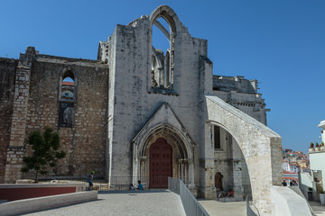 Fototapeta na wymiar The Carmo Convent, Historical Building, Lisbon, Portugal