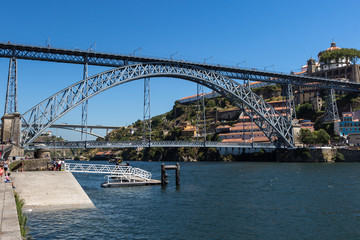 Dom Luis I Bridge over Douro River in Porto, Portugal