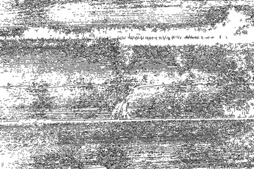 Distressed halftone grunge vector texture - old wood scratch background. Black and white vector illustration for dust overlay, creation abstract vintage effect with noise and grain.