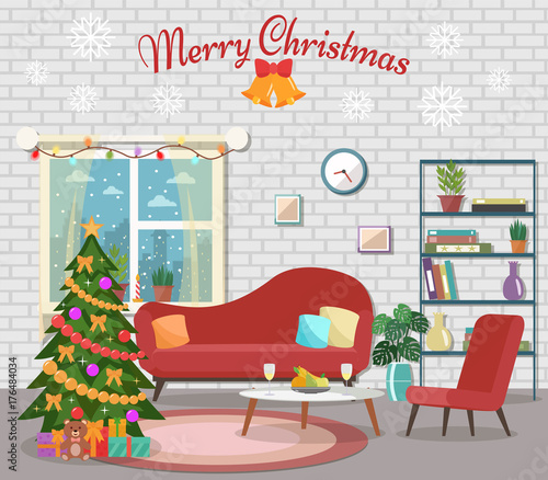 Christmas Living Room Drawing
