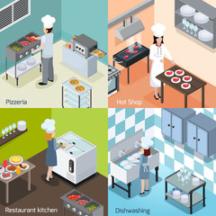 Obraz premium Professional Kitchen 4 Isometric Icons