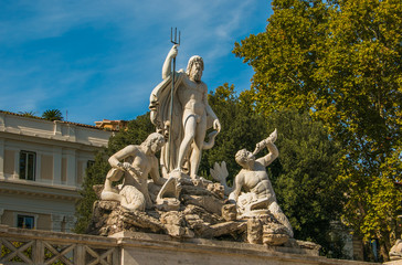 Fontana di Nettuno in Piazza del Popolo a Roma