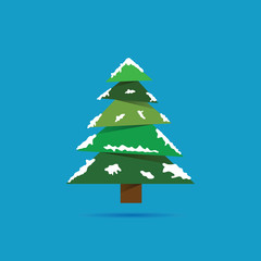 christmas tree with snow illustration