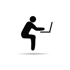 man icon with laptop illustration