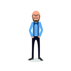 funny and cool cartoon guy in casual clothes, gesturing. Vector illustration, Hipster Style