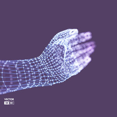 Human Arm. Hand Model. Connection structure. Future technology concept. 3D Vector illustration.