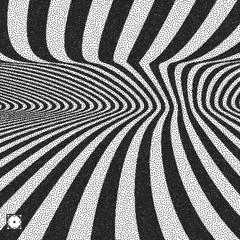 Abstract 3D geometrical background. Black and white grainy design. Pointillism pattern with optical illusion. Stippled vector illustration.