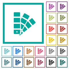 Color swatch flat color icons with quadrant frames