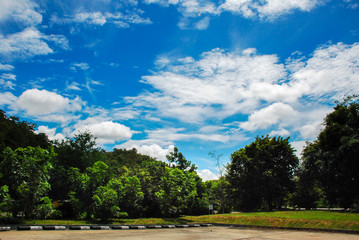Sunshine clouds sky during morning background. Blue,white pastel heaven,soft focus lens flare sunlight. Abstract blurred cyan gradient of peaceful nature.
