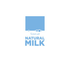 Flat milk logo. Dairy emblem