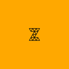Fototapeta na wymiar Logo Z. Z monogram. The structure letter Z on a yellow background