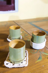 Obraz na płótnie Canvas bamboo cups