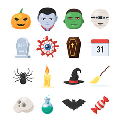 Halloween symbols collection