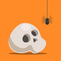 Skull and spider