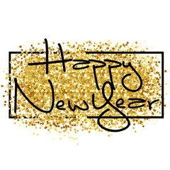 Happy new year. Golden background for flyer, poster, sign,