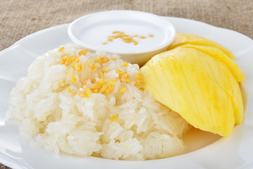 Thai style dessert, mango with sticky rice