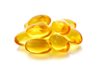 fish oil on white background