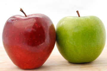 apples on wood table