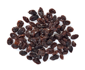 Raisins isolated on white background
