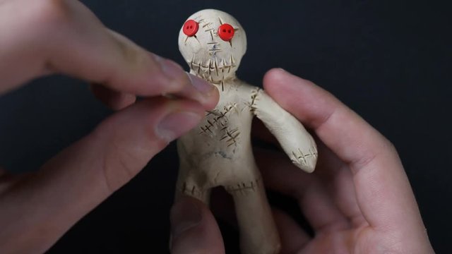 Voodoo Doll. Illustration of heartache.