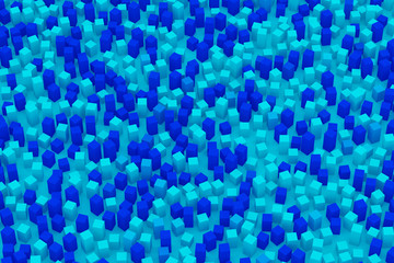 Bended background made with wood cubes on curved wall