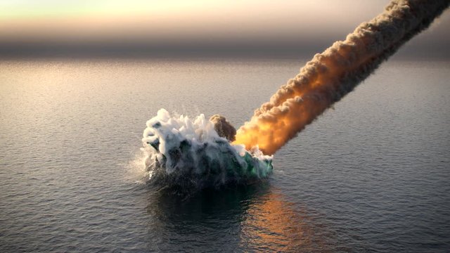 meteorite fall into the ocean