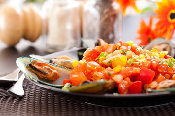 Baked mussels