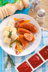 Fried sausages