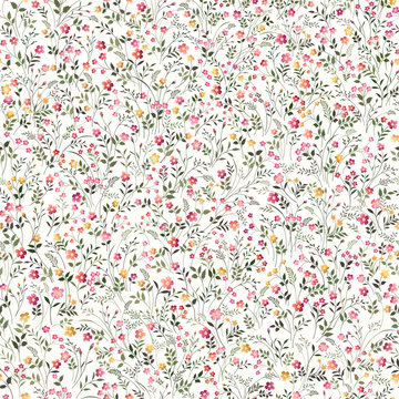 seamless floral pattern with meadow flowers